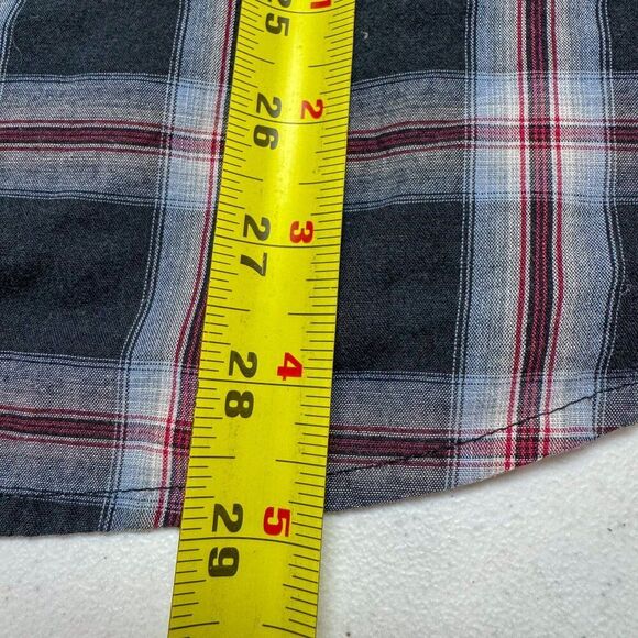 Wrangler Western Shirt Mens Medium Black Plaid Pearl Snap Cowboy Ranch Farm Work - Picture 9 of 10